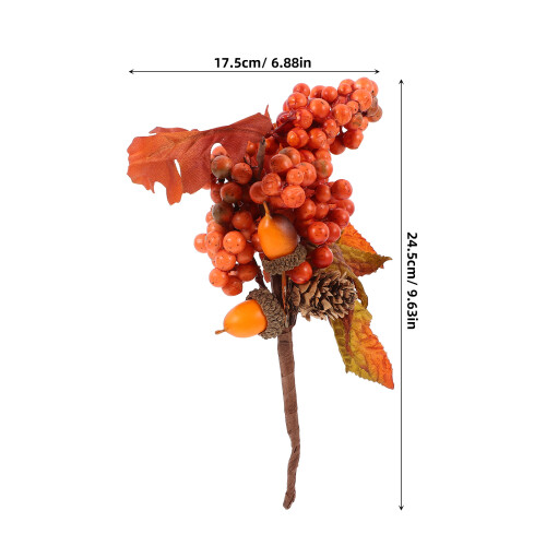 Artificial Pine Cone Berry Floral Pick with Maple Leaves 1
