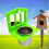 Light Green Multi-Purpose Bird Feeding Bowl with Mirror and 3