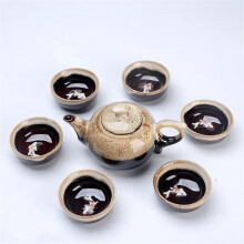 Chinese Style Ceramic Kung Fu Tea Set with 1 Teapot and 6