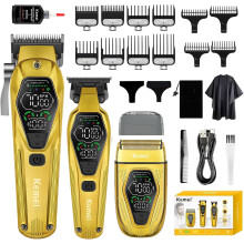 KEMEI KM-8551 Cordless Hair and Beard Trimmer Set Gold