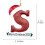 Christmas Letter Ornament Personalized Initial White 3