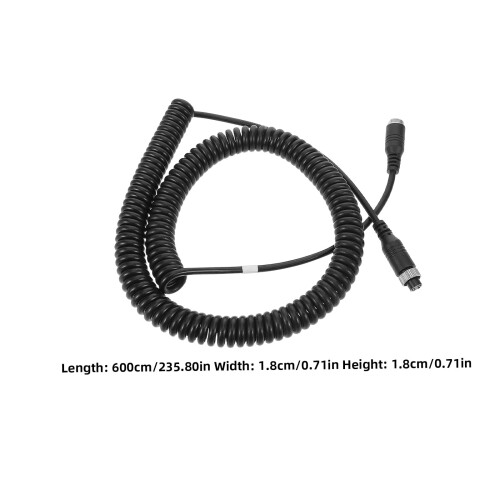 Retractable Dash Cam Cable Black Coiled Waterproof 1 Pc 1
