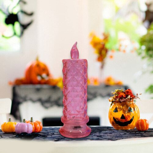 LED Crystal Flameless Candle Battery-Powered Pillar 1 PC 2