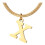 Gold Monogram Initial Pendant Choker Titanium Steel 1