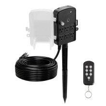 Outdoor Power Stake with 100FT Cord 6 Outlets 1625W
