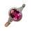 Women's Oval Cubic Zirconia Ring Red US Size 7 1