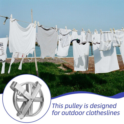 Wall Clothes Dryer Pulley Silver Iron 2 pcs 2