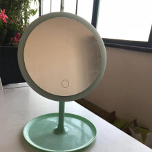 Green LED Makeup Mirror with Storage Tray 3 Color Lights