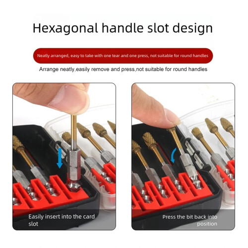 Drill Bit Case Impact-Resistant Plastic Organizer with 2