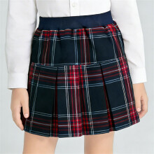 Girls Plaid Pleated A-Line Mini Skirt with Waistband