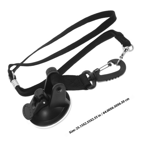 Dog Bath Tether Black Nylon Secure Fit with Suction Cup 1