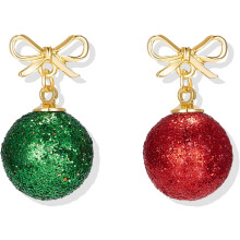 Pearl Bow Christmas Earrings for Women