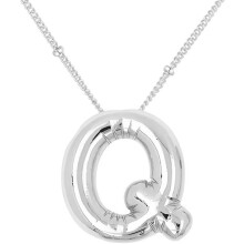 Bubble Letter Necklace 18K Gold Plated Initial Pendant Chain