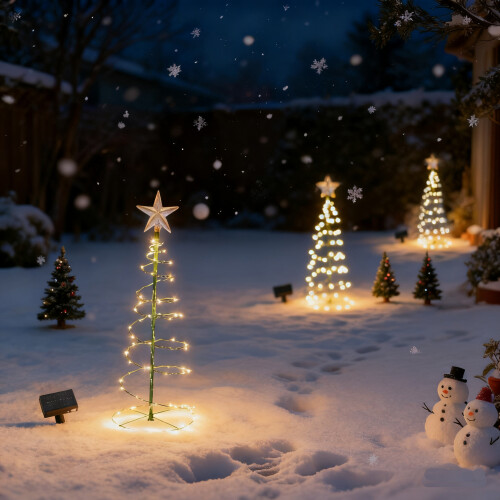 AuroraX Solar Christmas Tree Lights Waterproof 8 Modes