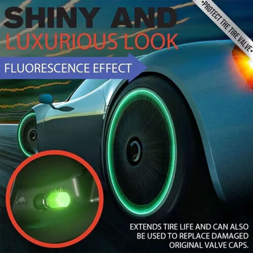 Glow-in-the-Dark Tire Valve Caps Universal 4-Pack 2