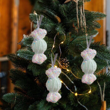 Pink Macaron Foam Christmas Ornament Cartoon Green
