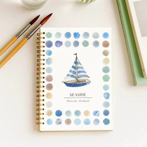 Beginner Watercolor Workbook 6.5x9in Lay-Flat 120lb Paper