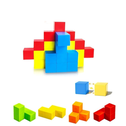 Magnetic Building Blocks Multicolor 20-Pack 1x1x1 Inch