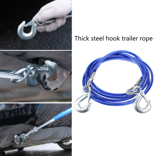 Trailer Tow Rope with Hook 3/5/7 Ton Heavy Duty 2