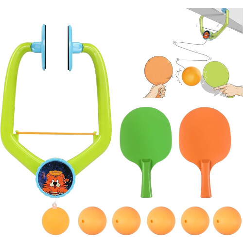 Door-Mount Ping Pong Trainer Set Adjustable