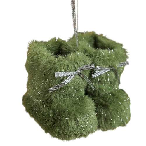DAMAI Christmas Tree Plush Boot Ornaments Green Set 6 1