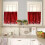 Red Christmas Kitchen Curtains and Valances Set Snowflake 2