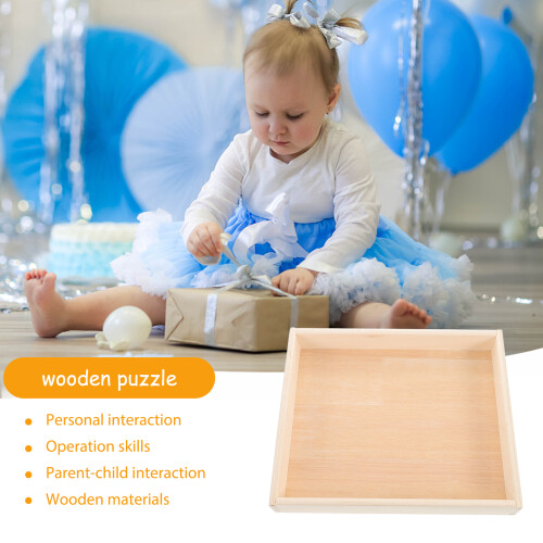 Wooden Jigsaw Puzzle Sorting Tray Square Stackable 2