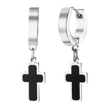 Hoop Cross Earrings Unisex Punk Style 1 Pair