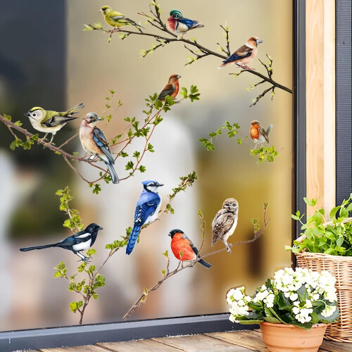 Birds Window Decals Anti-Collision Double-Sided Removable 1