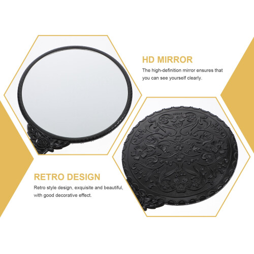 Handheld Vintage Mirror with Handle Travel Size 1