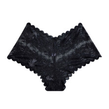 Women's Lace High Waist Cheeky Panties Black S