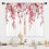 Burgundy Red Eucalyptus Leaf Kitchen Curtains 2 Panels 1