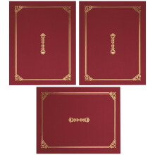Paper Certificate Holder Dark Red 3 pcs 12.4 x 9 x 0.04 in