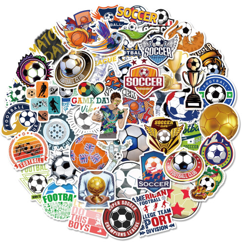 Soccer Trophy Stickers PVC World Cup UEFA 50-Pack