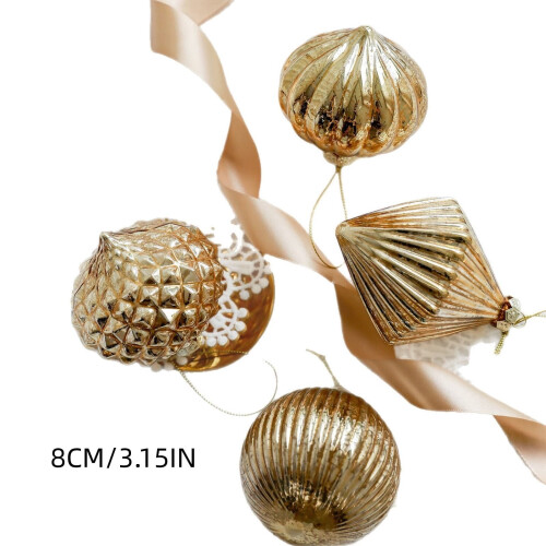 Vintage Glass Christmas Ornaments Irregular Shape 4 Pcs 2