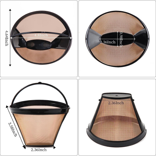 Reusable Cone Coffee Filter #4 for Ninja Coffee Maker 2 Pack 1