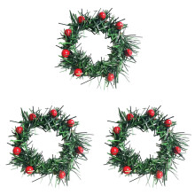 Holly Berry Candle Ring Small Artificial Red Berries Wreath