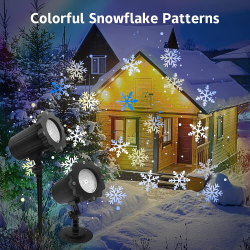 LED Christmas Snowfall Projector IP65 Waterproof Rotating 2