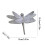 Glitter Dragonfly Christmas Ornament Clip Silver 1pc 2