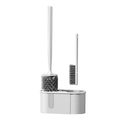Toilet Bowl Brush Set with 2 Replaceable Heads 1