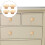 Wooden Cabinet Knobs Square Gold Handles 4-Pack 7