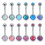 Opal Stone Stainless Steel Belly Button Ring - Red, 1 Pc 2