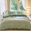 Gingham Duvet Cover Set Full Size Green Plaid Bedding with 2