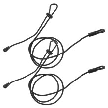 Black Elastic Kayak Paddle Leash 2 pcs 27.5 inches
