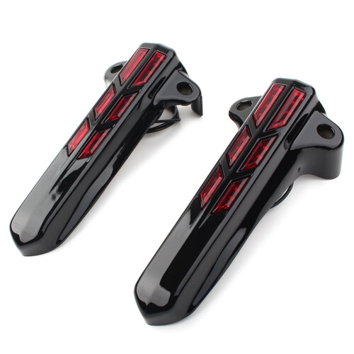 BFY Black Front Fork Boot Lower Cover Protector with LED