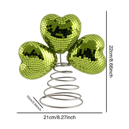 St Patrick's Day Tree Topper Disco Heart Sequin Ball 9 inch 2
