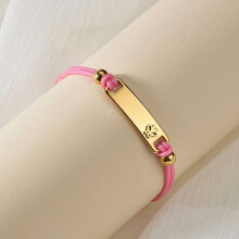 Kids Charm Bracelet 18K Gold-Plated Engraved Love Belly