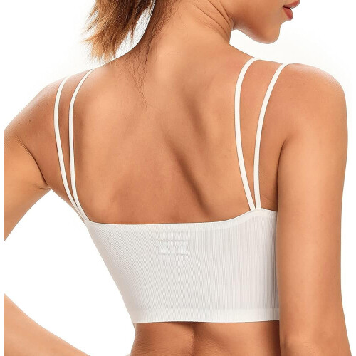Damen Push-Up BH ohne Bügel, bequem, gepolstert, Weiß, S 1