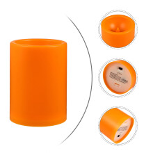 Flameless Flickering LED Candle Orange 7.5x7.5x10 cm