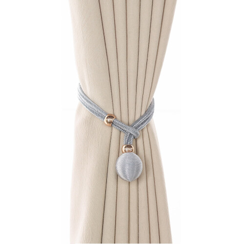 Curtain Tiebacks Heavy Duty Rope 2 Pack Gray